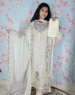 White Pakistani Three Piece