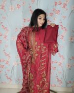 Red Pakistani Three Piece