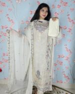 White Pakistani Three Piece - Image 3