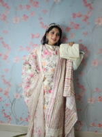 White and Pink Indian Three-Piece