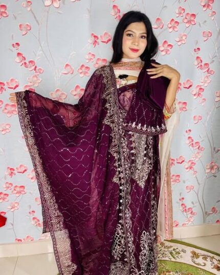 Purple Pakistani Three Piece